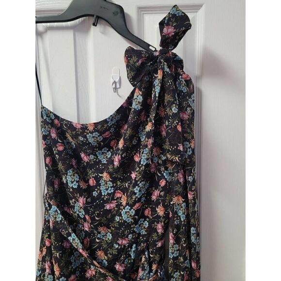 Mango Floral Print One Shoulder Dress 4 - Picture 4 of 10